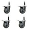 Service Caster 4'' Gray Poly Swivel 3/4'' Expanding Stem Caster Set Total Lock Brake, 4PK SCC-EXTTL20S414-PPUB-34-4 - alternate 1